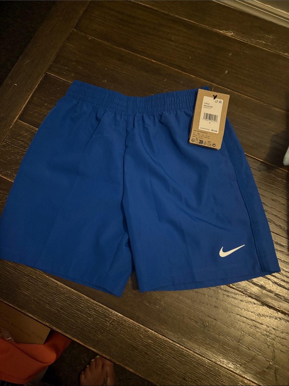 Nike Royal Blue Athletic Shorts with White Swoosh